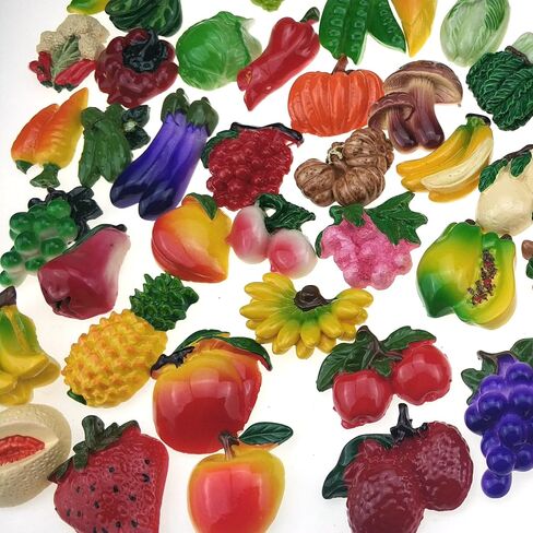 random 12Pcs creative 3D resin fruit vegetables fridge magnets funny cute decoration refrigerator magnet accessories office school whiteboard magnet (Random 12 styles (vegetables and fruits)) in Saudi Arabia