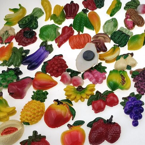 random 12Pcs creative 3D resin fruit vegetables fridge magnets funny cute decoration refrigerator magnet accessories office school whiteboard magnet (Random 12 styles (vegetables and fruits)) in Saudi Arabia