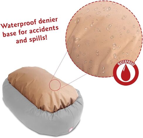 سرير كلب مهدئ للكلب مقاس 40 بوصة من Majestic Pet قابل للغسل - سرير كلب دائري ناعم ومريح مع دعم للعمود الفقري للكلاب لراحة رأسها - سرير كلب رقيق على شكل كعكة مقاس 40 × 29 × 9 (بوصة) - سرير دائري للحيوانات الأليفة كبير - رمادي in Kuwait