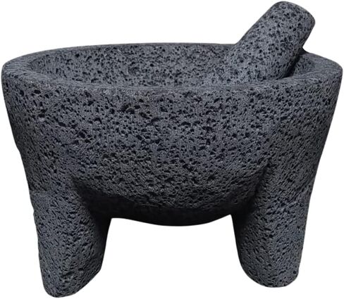 8.6 inch Molcajete Mortar and Pestle, Mexican Handmade with Lava Stone,Herb Bowl, Spice Grinder, Pill Crusher, Pesto Powder, Volcanic Stone in Saudi Arabia