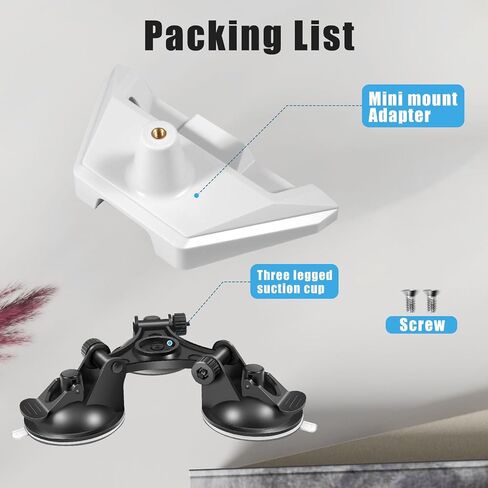 Sunroof Suction Cup Mount for Starlink Mini, Car Mounting Kit for Starlink Mini, 1/4 Inch Nut Suction Cup Bracket with Adapter for Car Windows and Sunroofs in Saudi Arabia