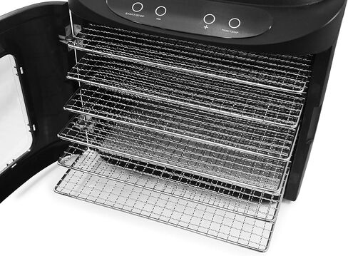 Elite Gourmet EFD319DKG Food Dehydrator, 5 BPA-Free 11.4" Trays Adjustable Temperature Controls, Jerky, Herbs, Fruit, Veggies, Dried Snacks, Black and Grey in Kuwait
