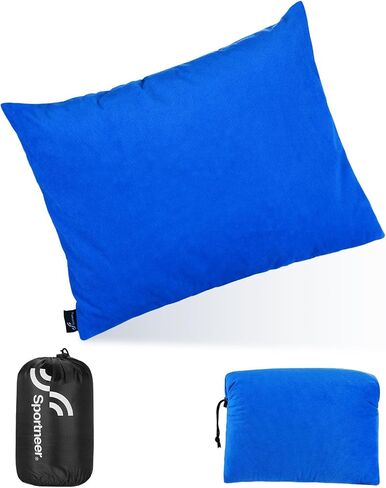 Sportneer Camping Pillow for Sleeping, Compact Camp Pillow Travel Pillow with Washable Cover and Storage Bag Camping Essentials and Travel Pillow for Airplanes Camping Travel in Saudi Arabia