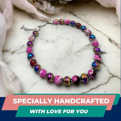 Calsilica and Lava Turtle, Dragonfly, Butterfly, Flower, and Tree Charm Anklet for Women Handmade Hypoallergenic Beach Gala Wedding Style Jewelry in Kuwait