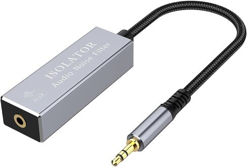 Ground Loop Noise Isolator 3.5mm, Noise Filter for Car Audio/Home Stereo System (Eliminate The Buzzing Noise Completely) with 3.5mm Nylon Braided Audio Cable ﻿ in Saudi Arabia