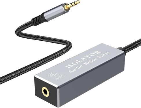 Ground Loop Noise Isolator 3.5mm, Noise Filter for Car Audio/Home Stereo System (Eliminate The Buzzing Noise Completely) with 3.5mm Nylon Braided Audio Cable ﻿ in Saudi Arabia