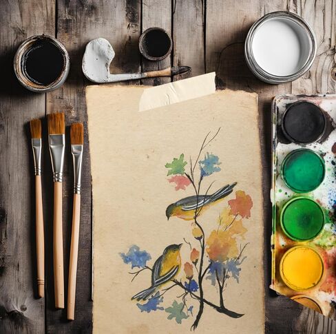 FAUSTA Cotton Handmade Vintage Deckle Edge Paper 50 Sheets (150 GSM) (8.3 X 5.8 in (A5)), Textured Antique Paper for Sketching, Drawing, Arts and Crafts, Mixed Media Paper in Saudi Arabia