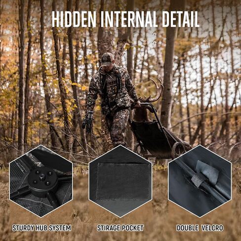 BLAUSE Hunting Blind, 270 See Through Ground Blind with Portable Carrying Bag, 2-3 Persons Camouflage Pop Up Blinds for Deer & Turkey Hunting, Noise-Free Slide Windows for Easy Observation in Saudi Arabia