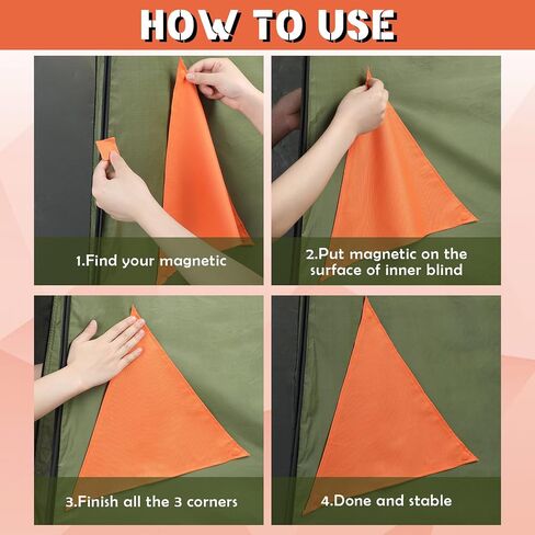 4 Pcs Blaze Orange Safety Blind Panels 15.75 Inch Per Side Safety Panel Hunting Blind Accessories Include Magnet Buttons and Carrying Bag for Hunting Blind Backpack Tents in Saudi Arabia