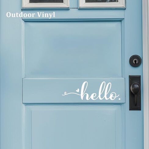 Hello Door Decal, Cute Hello Sticker Greeting for Home, Hello Vinyl Decal, Welcome to Our Home Front Door Decor, Hello House Door Saying Vinyl Decal Quote, House Warming Gift (Hello B, White) in Saudi Arabia