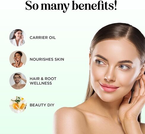 Fractionated Coconut Oil for Skin and Hair - 100% Pure Coconut Oil Liquid Moisturizer and Carrier Oil for Essential Oils Mixing for Skin - Natural Non Greasy Coconut Massage Oil for Massage Therapy in Saudi Arabia