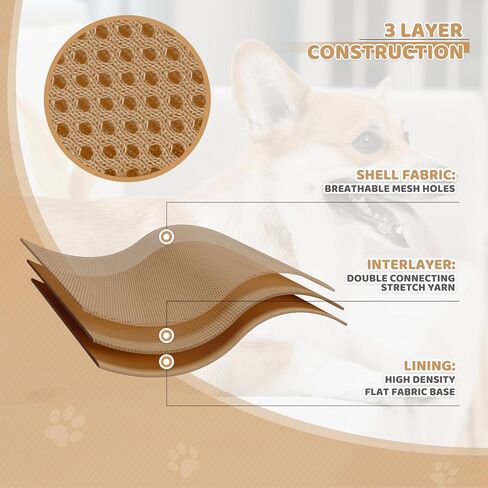 Magshion Soft Dog Vest Harness Pet Mesh Padded Harnesses for Small Dogs, Adjustable and Comfortable for Easy Walking - Light Brown, S in Kuwait