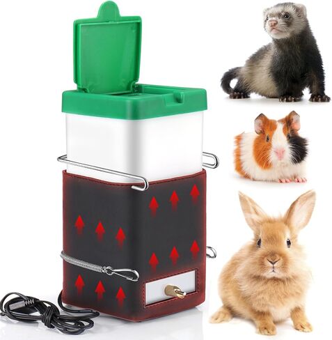 زجاجة مياه أرنب ساخنة من Palksky، 32 أونصة، موزع تغذية مياه بدون تنقيط على شكل أرنب، درجة حرارة ثابتة 20 درجة مئوية، تمنع تجميد الماء للهامستر جربيل، خنازير غينيا، فئران الفئران الصغيرة، ملحقات قفص الحيوانات الأليفة in Kuwait