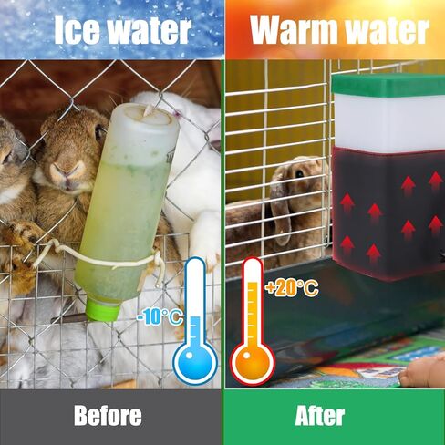 زجاجة مياه أرنب ساخنة من Palksky، 32 أونصة، موزع تغذية مياه بدون تنقيط على شكل أرنب، درجة حرارة ثابتة 20 درجة مئوية، تمنع تجميد الماء للهامستر جربيل، خنازير غينيا، فئران الفئران الصغيرة، ملحقات قفص الحيوانات الأليفة in Kuwait