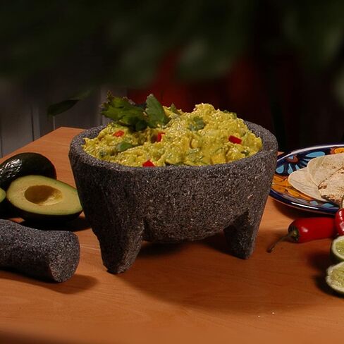 8.6 inch Molcajete Mortar and Pestle, Mexican Handmade with Lava Stone,Herb Bowl, Spice Grinder, Pill Crusher, Pesto Powder, Volcanic Stone in Saudi Arabia