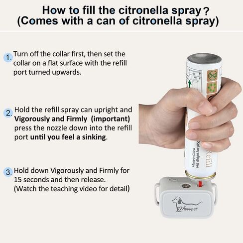 Citronella Dog Training Collar with Remote, 3 Modes Spray/Vibration/Beep, 【Can't Work Automatically】 Citronella Collar for Dogs 1000ft Range Harmless Safe Humane Spray Dog Collar in Saudi Arabia