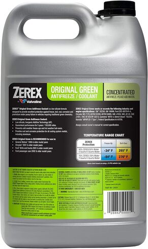 Zerex Original Green منخفض السيليكات 50/50 مضاد التجمد/المبرد المخفف مسبقًا الجاهز للاستخدام 1 GA in Saudi Arabia