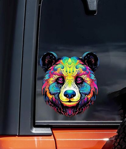 Colorful Cute Panda Sticker For Car, Bike, SUV, Truck, Helmet, Laptop, Water Bottle, Notebook, Decal window, Guitar, Skateboard, Bumper Vinyl Waterproof sticker 5 inch (Design 1) in Saudi Arabia