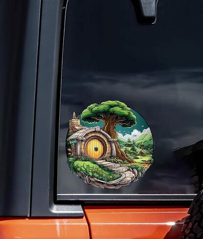 ملصق Hobbit Hole Art Fantasy Land للسيارة، الدراجة، سيارات الدفع الرباعي، الشاحنة، الخوذة، الكمبيوتر المحمول، زجاجة مياه، دفتر الملاحظات، نافذة الملصق، الجيتار، لوح التزلج، ملصق فينيل مقاوم للماء 5 بوصة (تصميم 5) in Saudi Arabia