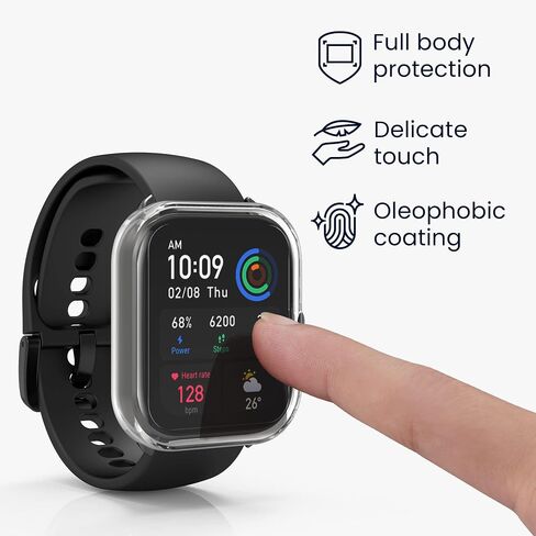 kwmobile Case Compatible with Huami Amazfit GTS 4 Mini Case - 2X TPU Silicone Fitness Tracker Cover - Black/Rose Gold in Saudi Arabia