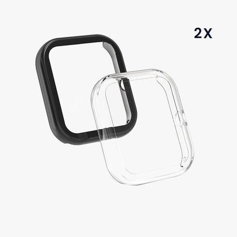kwmobile Case Compatible with Huami Amazfit GTS 4 Mini Case - 2X TPU Silicone Fitness Tracker Cover - Black/Rose Gold in Saudi Arabia