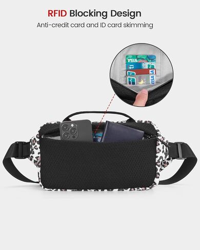 Sling Bag with RFID Blocking for Men & Women, Crossbody Chest Shoulder Bag with Water Bottle Holder for Travel, Cycling, Work, Sport, Hiking-Leopard in Saudi Arabia
