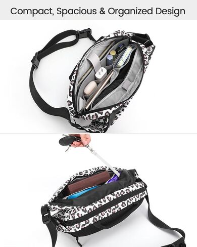 Sling Bag with RFID Blocking for Men & Women, Crossbody Chest Shoulder Bag with Water Bottle Holder for Travel, Cycling, Work, Sport, Hiking-Leopard in Saudi Arabia