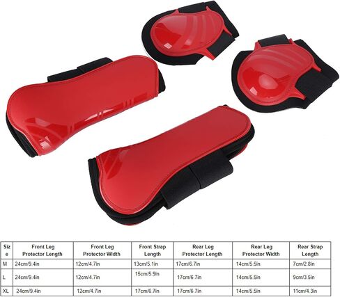 EVTSCAN 1 Pair Horse Support Boots, PU Secure Leg Protection Horse Tendon Boots Breathable Wrap Less Sweat and Rubs Equestrian Equipment(L-Red) in Saudi Arabia