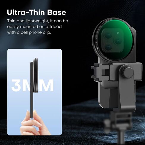 REYGEAK Variable ND2-32 Filter (1-5 Stop) for iPhone Lens,67mm Adjustable Camera ND Filter,HD Neutral Density Lens Filter,Magnetic Phone Clip with 6.7inch for iPhone Pro Max 15/14/13. in Kuwait