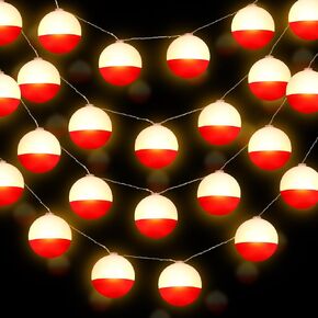 Deekin 60 LED Fishing Bobbers String Lights 30 ft Fishing Ofishally One Party Decorations with 6 Extra Bulbs for Gone Fishing Birthday Party Supplies Fishing Pole Party Favors