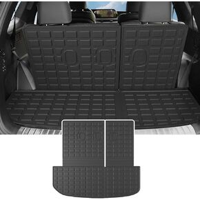 powoq Fit 2020-2023 Hyundai Palisade Cargo Liner Backrest Mat TPE خلف الصف الثالث واقي المقعد الخلفي لـ 2020 2021 2022 2023 Hyundai Palisade Accessories (حصيرة صندوق السيارة الخلفي مع حصيرة مسند الظهر) in Kuwait