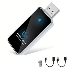 Wireless Carplay Adapter & Android Auto Adapter, 4 in 1 Wireless Dongle, Convert Wired to Wireless, Fit for Cars from 2015, Plug & Play Car Adapter for iPhone iOS 10 + & Android 11 +, Black