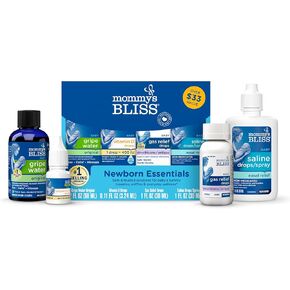 Mommy's Bliss Newborn Essentials Gift Set, Includes Gripe Water, Baby Vitamin D Drops, Baby Gas Drops, and Gentle Saline Drops/Spray