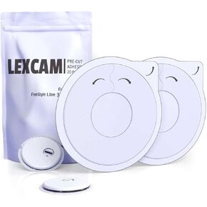 Lexcam Adhesive Waterproof Patches – (25-Pack) – Pre-Cut Cover for Omnipod 5 and Dash, Hypoallergenic CGM Tape - Color Clear