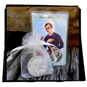 Saint Gerard Laminated Prayer Card with Medal, Includes Pocket Token Prayer, Laminated Wallet Prayer Card, Patron of Mothers, Fertility and Safe Pregnancy