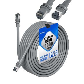 for Starlink Replacement Cable V3, Compatible Starlink V3 Cable, Waterproof Grey for Starlink Rectangular Satellite Gen 3-73FT(22M)
