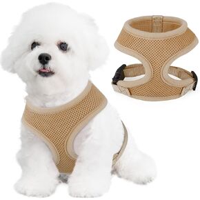 Magshion Soft Dog Vest Harness Pet Mesh Padded Harnesses for Small Dogs, Adjustable and Comfortable for Easy Walking - Light Brown, S in Kuwait