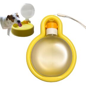 Dog Water Bottle Portable – Leak Proof and Lightweight Water Bottle for Dogs – Dog Travel Water Bottle with Bowl – Dog Walking Accessories (17OZ, Yellow)