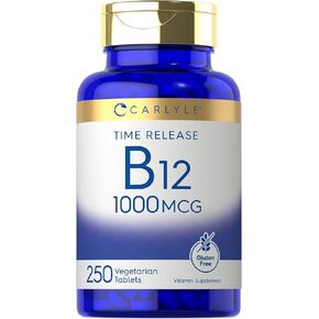 Carlyle Vitamin B-12 1000mcg | 400 Tablets | Vegetarian, Non-GMO & Gluten Free Supplement