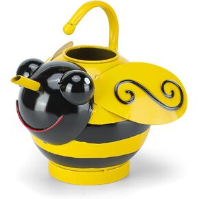 Metal Cute Bee Watering Can for Indoor/Outdoor Plants, Handmade Bee Watering Pot 1.8L 1/2 Gallon, Kids Novelty Decorative Watering Kettle Planter for Plants Succulent Flowers, Garden Decor