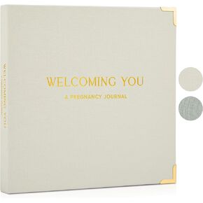 Beautiful Linen Pregnancy Journal and Memory Book with Stickers and Keepsake Pocket - Lovely Must Have Gift for First Time Moms - The Perfect Planner to Track Your Little Ones Life-Changing Journey