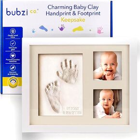 Baby Handprint and Footprint Makers Kit Keepsake Frame for Newborn Boys & Girls- Baby Girl Gifts & Baby Boy Gifts- New Mom Baby Shower Gifts- Baby Milestone Picture Frames Baby Registry- Nursery Decor