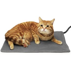 NICREW Pet Heating Pad for Dogs and Cats, Heated Cat Bed with Steel-Wrapped Cord and Soft Fleece Cover, 17.7 x 15.7 Inches, 30 Watts