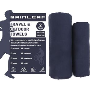 Rainleaf 2 Pack Microfiber Quick Dry Travel Towel, Super Absorbent Ultra Compact Lightweight Camping Towel for Gym, Hiking, Pool, Yoga - Pale Rose