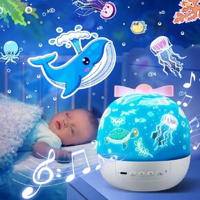 PIKOY Night Light for Kids, 6 Films 72 Light Modes Unicorn Night Light Projector for Kids Room,Sound Machine Baby Night Light,360° Rotation Kids Night Lights for Bedroom,Kawaii Unicorn Gifts for Girls