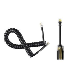 Phone Cord for Landline Handset Telephone, Tangle Free Coiled Wire White, RJ9 Cable and Detangler (2 Set)