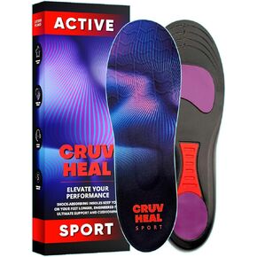 Sport Shock Absorbing Insoles - Athletic Shoe Cushioning Inserts for Men and Women - Ideal for Active Sports Running Training Hiking - Neutral Arch Good for Sneakers Shoes, S