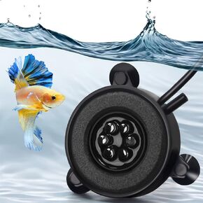 Aquarium LED Air Bubble Stone Disk Bubble Light 2 Inch with 6 Dazzle Color LEDs Fish Tank Oxygen Bubble LED Light Color Auto Changing with 3.5ft Air Tubing