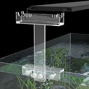 Adjustable Aquarium Light Riser for Rimmed Tanks, Aquarium Light Stand, Clear Acrylic Aquarium LED Light Holder Bracket for Small Rims Fish Tank Thickness Within 0.78 Inches-2 PCS