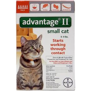 Advantage II Once-A-Month Topical Flea Treatment for Cats & Kittens up to 9 Lbs (6 Applications)